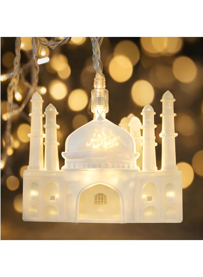 Home Care Ramadan Mosque & Star LED Curtain Lights Warm Glow Hanging Fairy Lights for Festive Decor - Image 2